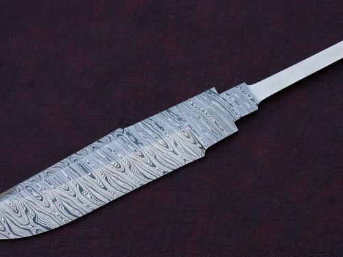 Custom Handmade Twisted Pattern Damascus Steel Bowie Knife Blade Blank