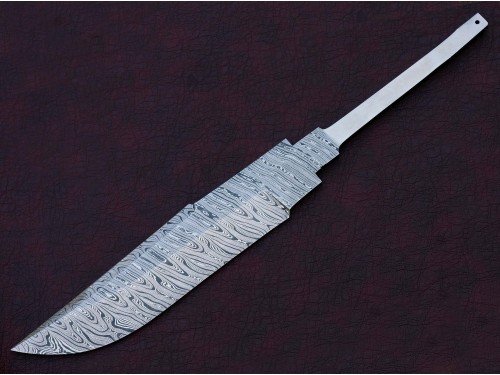 Custom Handmade Twisted Pattern Damascus Steel Bowie Knife Blade Blank