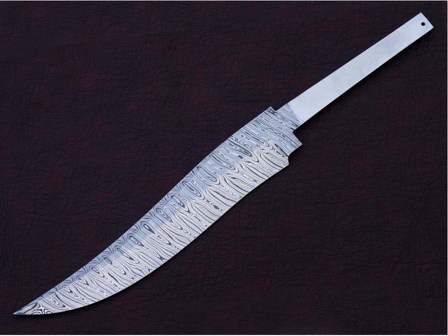 Custom Handmade Twisted Pattern Damascus Steel Bowie Knife Blade Blank Custom Handmade Twisted Pattern Damascus Steel Bowie Knife Blade Blank