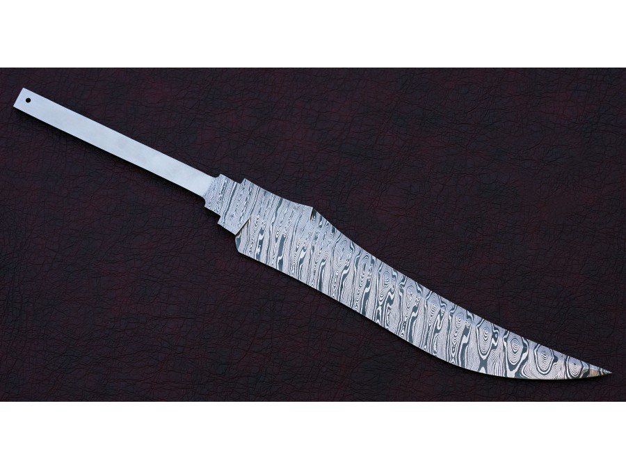 Custom Handmade Twisted Pattern Damascus Steel Bowie Knife Blade Blank Custom Handmade Twisted Pattern Damascus Steel Bowie Knife Blade Blank
