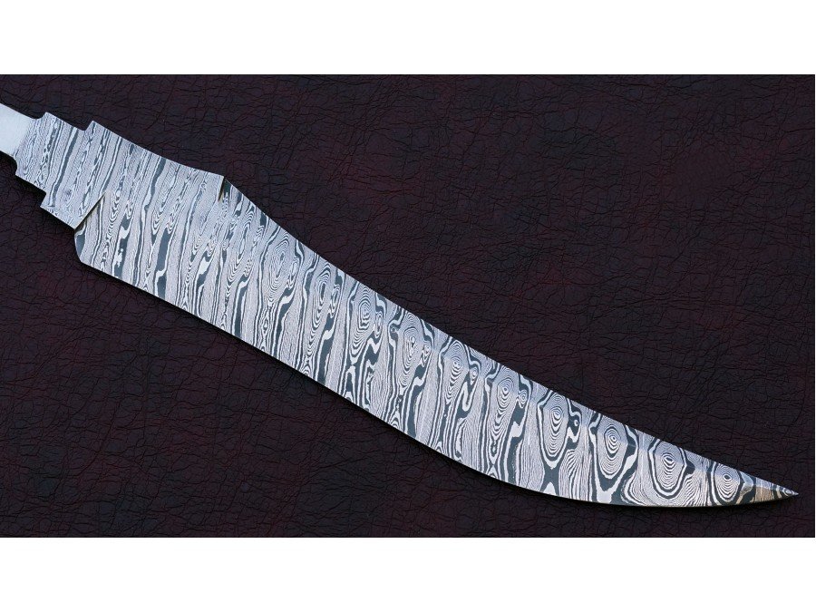 Custom Handmade Twisted Pattern Damascus Steel Bowie Knife Blade Blank Custom Handmade Twisted Pattern Damascus Steel Bowie Knife Blade Blank