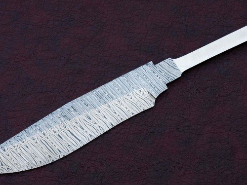 Custom Handmade Twisted Pattern Damascus Steel Bowie Knife Blade Blank