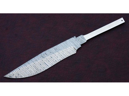 Custom Handmade Twisted Pattern Damascus Steel Bowie Knife Blade Blank