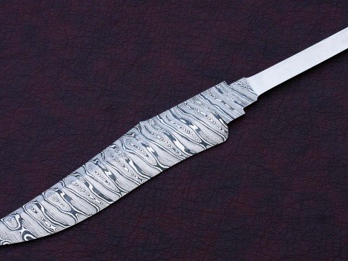 Custom Handmade Twisted Pattern Damascus Steel Bowie Knife Blade Blank