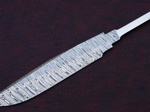 Custom Handmade Twisted Pattern Damascus Steel Bowie Knife Blade Blank