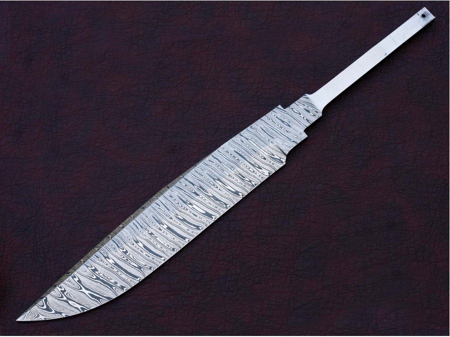 Custom Handmade Twisted Pattern Damascus Steel Bowie Knife Blade Blank Custom Handmade Twisted Pattern Damascus Steel Bowie Knife Blade Blank