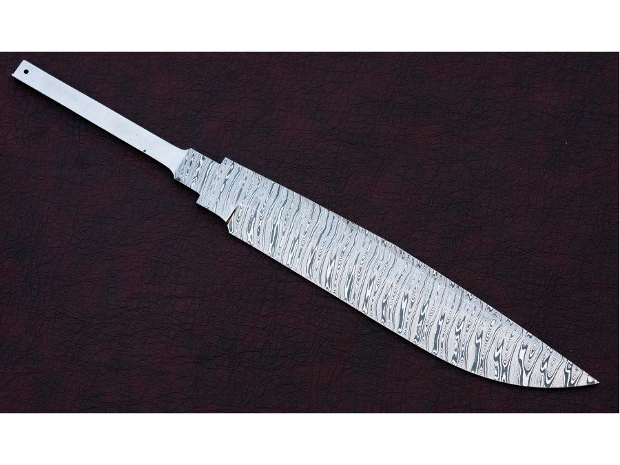 Custom Handmade Twisted Pattern Damascus Steel Bowie Knife Blade Blank Custom Handmade Twisted Pattern Damascus Steel Bowie Knife Blade Blank