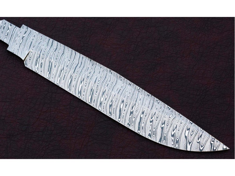 Custom Handmade Twisted Pattern Damascus Steel Bowie Knife Blade Blank Custom Handmade Twisted Pattern Damascus Steel Bowie Knife Blade Blank