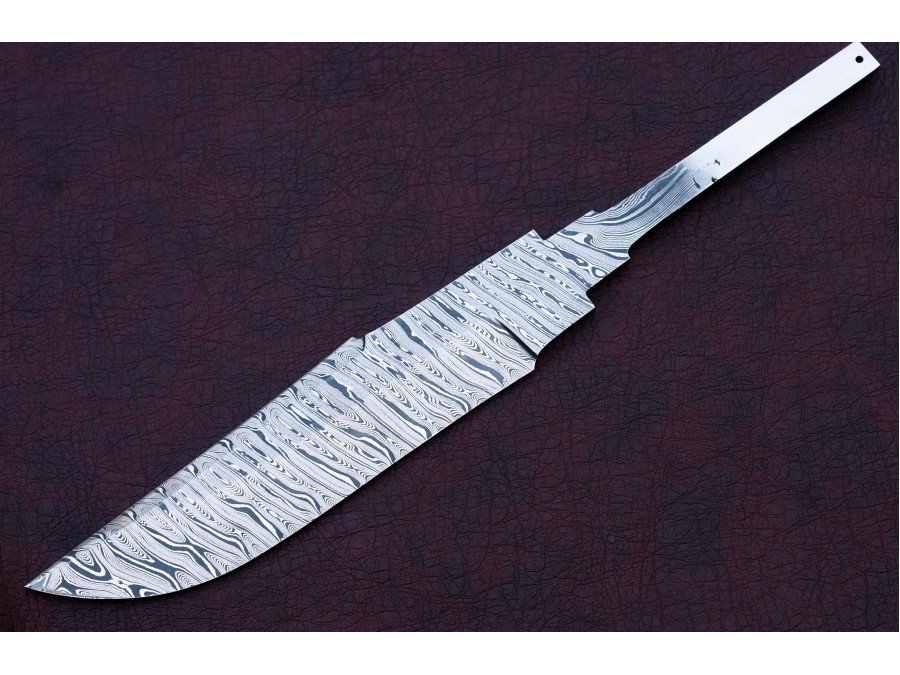 Custom Handmade Twisted Pattern Damascus Steel Bowie Knife Blade Blank Custom Handmade Twisted Pattern Damascus Steel Bowie Knife Blade Blank