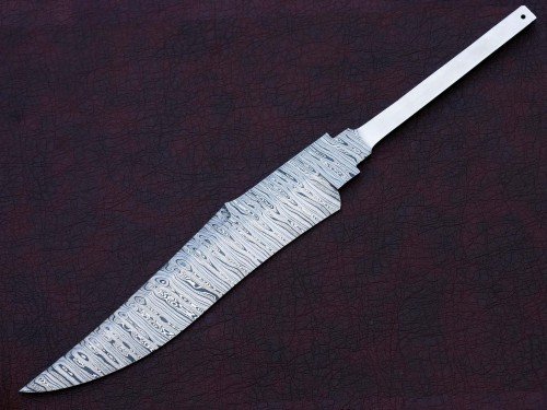 Custom Handmade Twisted Pattern Damascus Steel Bowie Knife Blade Blank