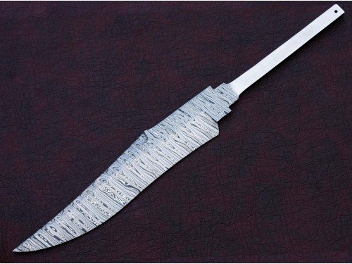 Custom Handmade Twisted Pattern Damascus Steel Bowie Knife Blade Blank