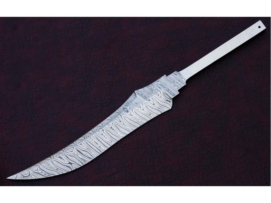 Custom Handmade Twisted Pattern Damascus Steel Bowie Knife Blade Blank Custom Handmade Twisted Pattern Damascus Steel Bowie Knife Blade Blank