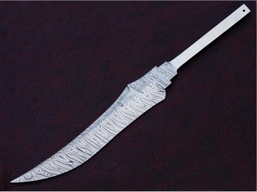 Custom Handmade Twisted Pattern Damascus Steel Bowie Knife Blade Blank Custom Handmade Twisted Pattern Damascus Steel Bowie Knife Blade Blank