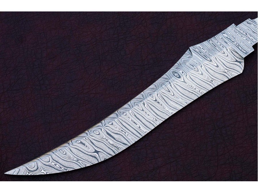 Custom Handmade Twisted Pattern Damascus Steel Bowie Knife Blade Blank Custom Handmade Twisted Pattern Damascus Steel Bowie Knife Blade Blank