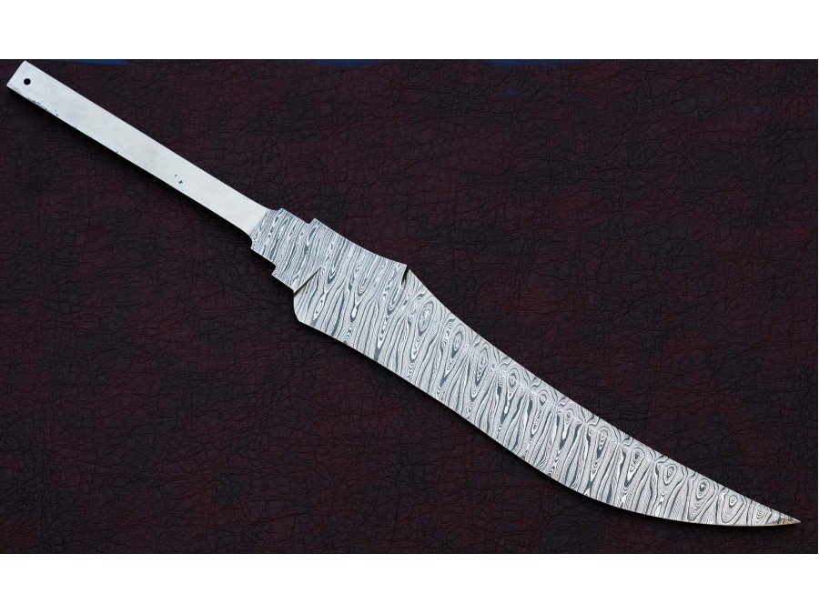 Custom Handmade Twisted Pattern Damascus Steel Bowie Knife Blade Blank Custom Handmade Twisted Pattern Damascus Steel Bowie Knife Blade Blank