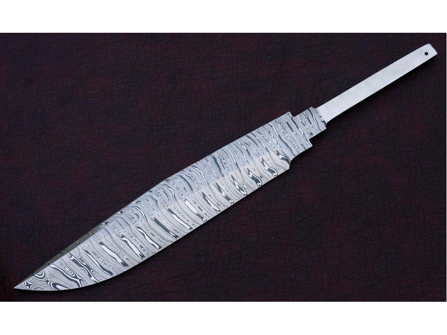 Custom Handmade Twisted Pattern Damascus Steel Bowie Knife Blade Blank Custom Handmade Twisted Pattern Damascus Steel Bowie Knife Blade Blank