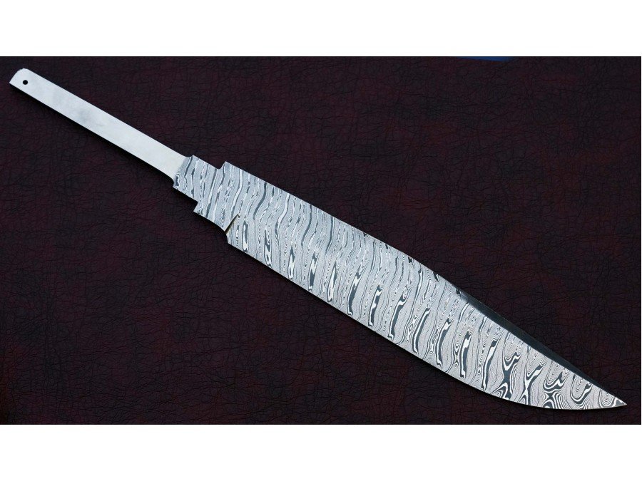Custom Handmade Twisted Pattern Damascus Steel Bowie Knife Blade Blank Custom Handmade Twisted Pattern Damascus Steel Bowie Knife Blade Blank