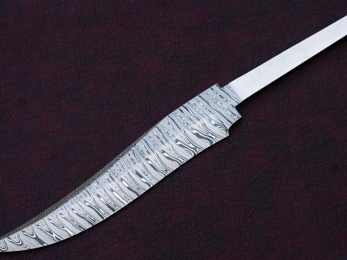 Custom Handmade Twisted Pattern Damascus Steel Bowie Knife Blade Blank