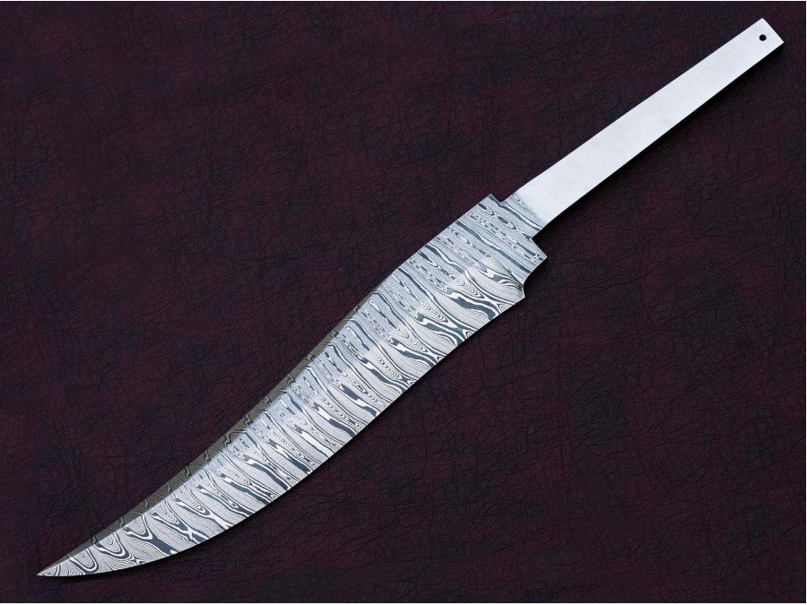 Custom Handmade Twisted Pattern Damascus Steel Bowie Knife Blade Blank Custom Handmade Twisted Pattern Damascus Steel Bowie Knife Blade Blank