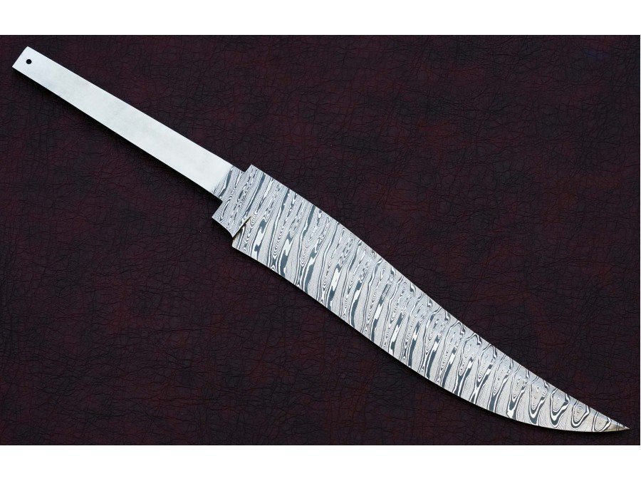 Custom Handmade Twisted Pattern Damascus Steel Bowie Knife Blade Blank Custom Handmade Twisted Pattern Damascus Steel Bowie Knife Blade Blank