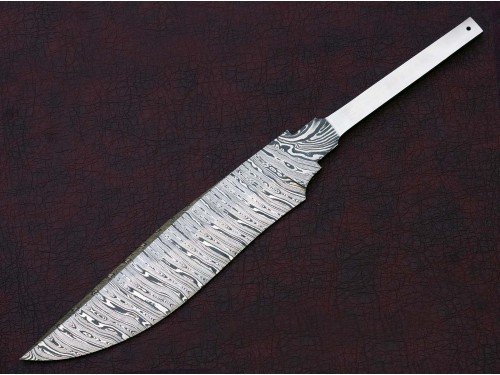 Custom Handmade Twisted Pattern Damascus Steel Bowie Knife Blade Blank