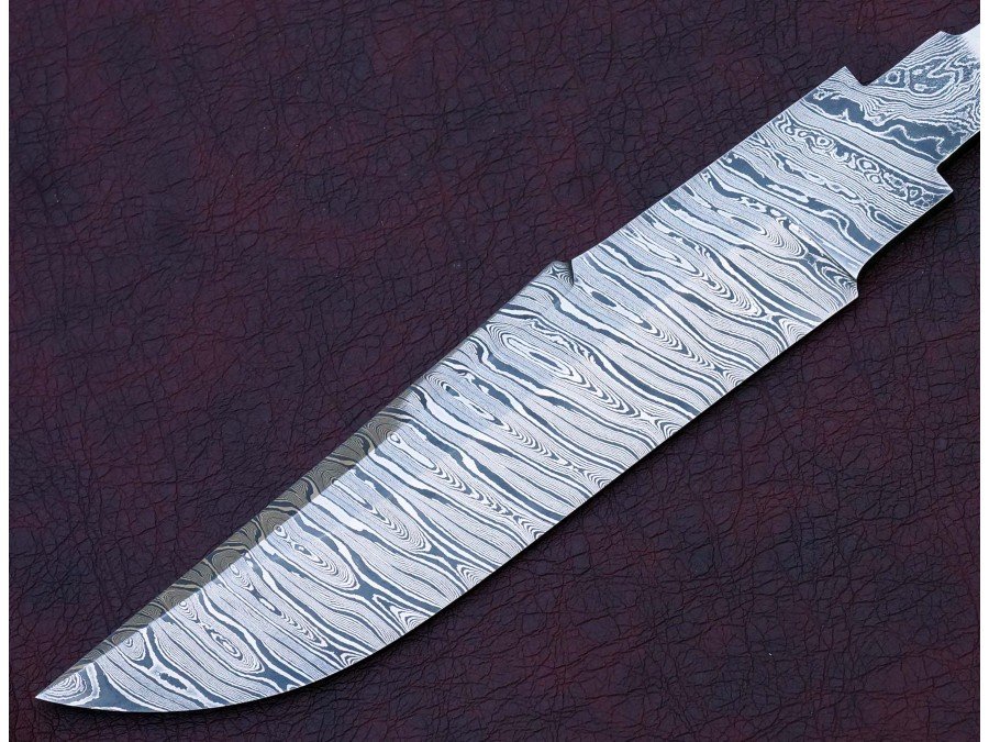 Custom Handmade Twisted Pattern Damascus Steel Bowie Knife Blade Blank Custom Handmade Twisted Pattern Damascus Steel Bowie Knife Blade Blank