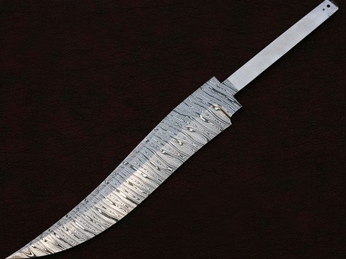 Custom Handmade Twisted Pattern Damascus Steel Bowie Knife Blade Blank