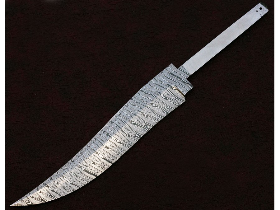 Custom Handmade Twisted Pattern Damascus Steel Bowie Knife Blade Blank Custom Handmade Twisted Pattern Damascus Steel Bowie Knife Blade Blank