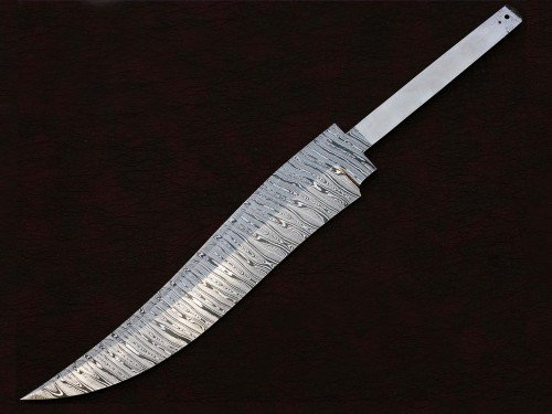 Custom Handmade Twisted Pattern Damascus Steel Bowie Knife Blade Blank