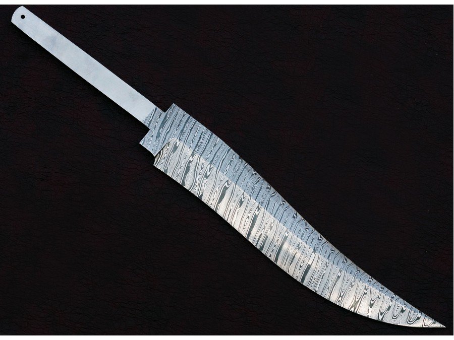Custom Handmade Twisted Pattern Damascus Steel Bowie Knife Blade Blank Custom Handmade Twisted Pattern Damascus Steel Bowie Knife Blade Blank
