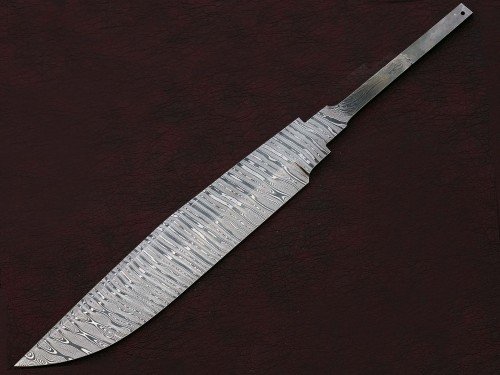 Custom Handmade Twisted Pattern Damascus Steel Bowie Knife Blade Blank
