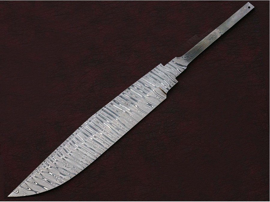 Custom Handmade Twisted Pattern Damascus Steel Bowie Knife Blade Blank Custom Handmade Twisted Pattern Damascus Steel Bowie Knife Blade Blank
