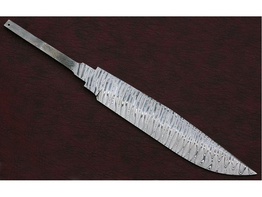Custom Handmade Twisted Pattern Damascus Steel Bowie Knife Blade Blank Custom Handmade Twisted Pattern Damascus Steel Bowie Knife Blade Blank