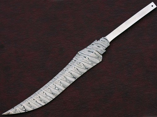 Custom Handmade Twisted Pattern Damascus Steel Bowie Knife Blade Blank