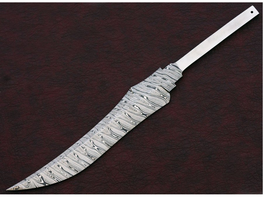 Custom Handmade Twisted Pattern Damascus Steel Bowie Knife Blade Blank Custom Handmade Twisted Pattern Damascus Steel Bowie Knife Blade Blank