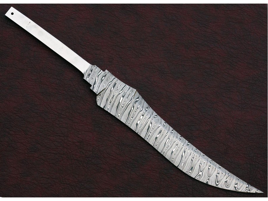 Custom Handmade Twisted Pattern Damascus Steel Bowie Knife Blade Blank Custom Handmade Twisted Pattern Damascus Steel Bowie Knife Blade Blank