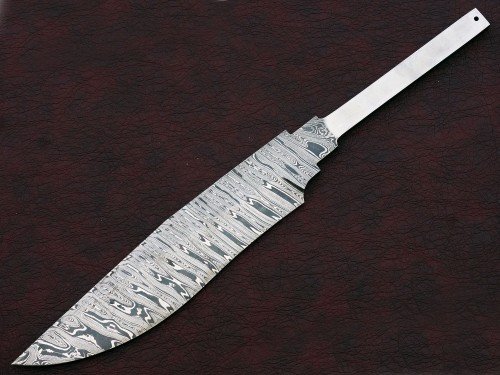 Custom Handmade Twisted Pattern Damascus Steel Bowie Knife Blade Blank