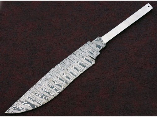 Custom Handmade Twisted Pattern Damascus Steel Bowie Knife Blade Blank