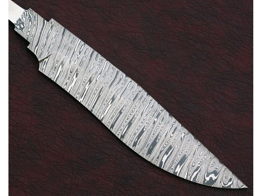 Custom Handmade Twisted Pattern Damascus Steel Bowie Knife Blade Blank Custom Handmade Twisted Pattern Damascus Steel Bowie Knife Blade Blank