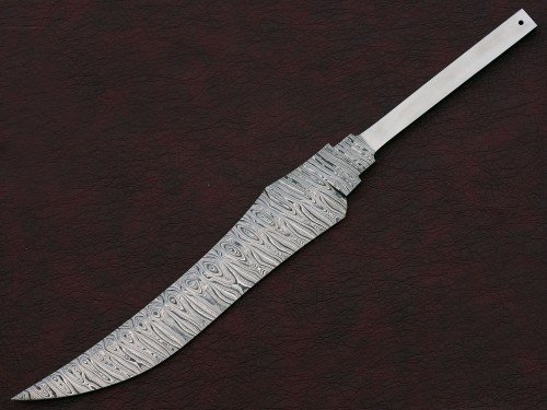 Custom Handmade Twisted Pattern Damascus Steel Bowie Knife Blade Blank