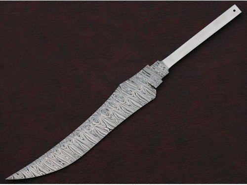 Custom Handmade Twisted Pattern Damascus Steel Bowie Knife Blade Blank