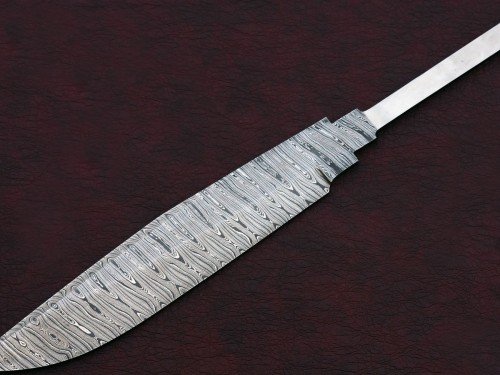 Custom Handmade Twisted Pattern Damascus Steel Bowie Knife Blade Blank