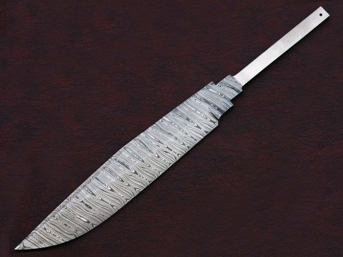 Custom Handmade Twisted Pattern Damascus Steel Bowie Knife Blade Blank