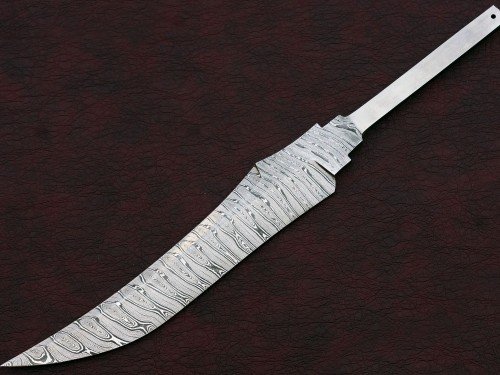 Custom Handmade Twisted Pattern Damascus Steel Bowie Knife Blade Blank