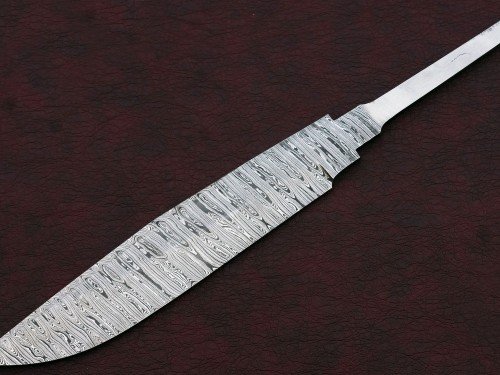 Custom Handmade Twisted Pattern Damascus Steel Bowie Knife Blade Blank