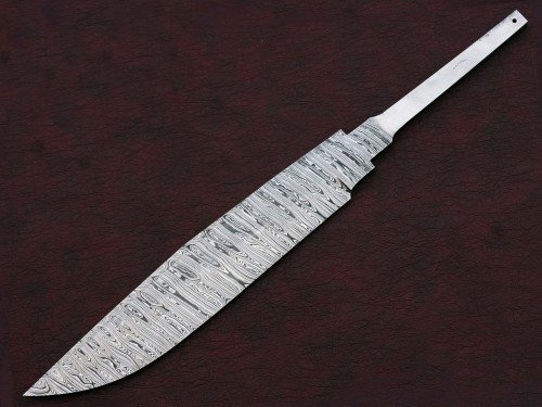 Custom Handmade Twisted Pattern Damascus Steel Bowie Knife Blade Blank