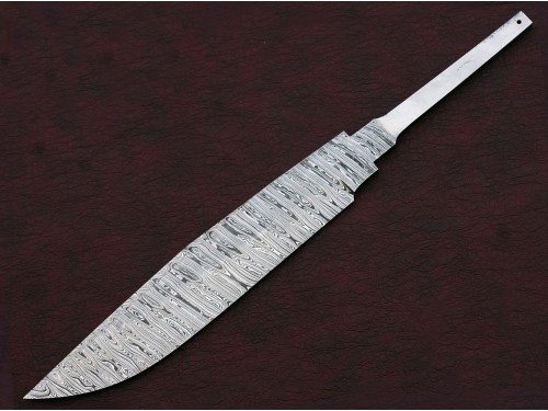 Custom Handmade Twisted Pattern Damascus Steel Bowie Knife Blade Blank