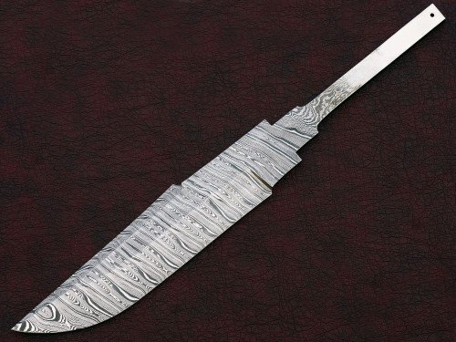 Custom Handmade Twisted Pattern Damascus Steel Bowie Knife Blade Blank