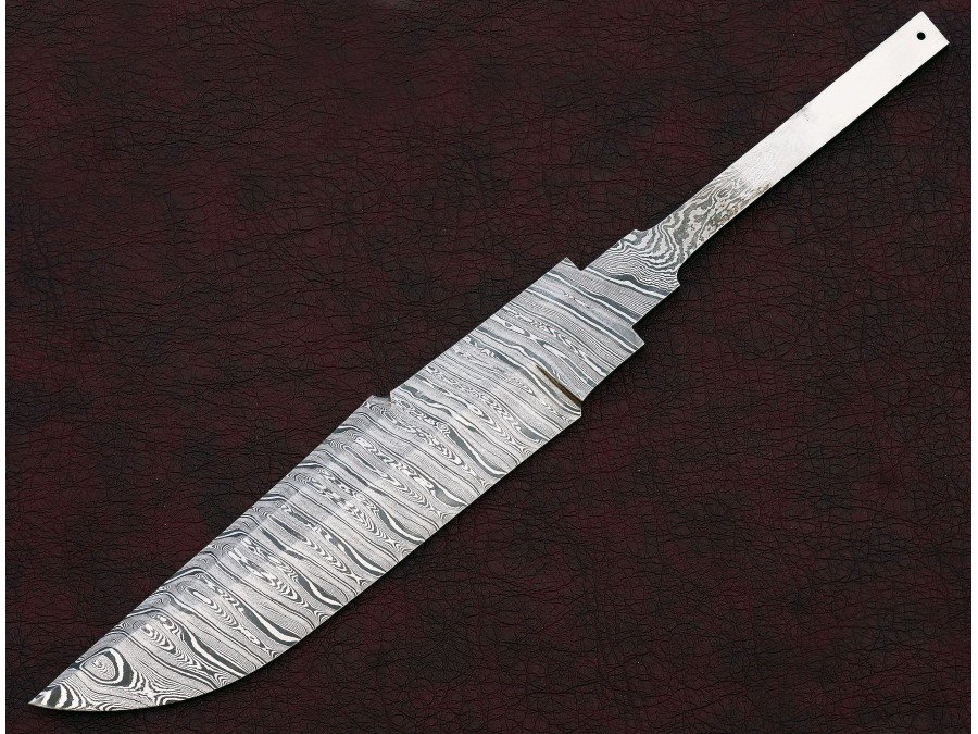 Custom Handmade Twisted Pattern Damascus Steel Bowie Knife Blade Blank Custom Handmade Twisted Pattern Damascus Steel Bowie Knife Blade Blank
