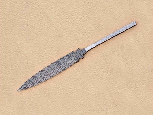 Twisted Damascus Steel Custom Made 2 Edged Dagger Blade Blank